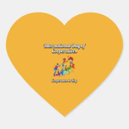 Pegatina En Forma De Corazón Día Internacional de las Cooperativas.