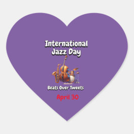 Pegatina En Forma De Corazón Día Internacional del Jazz: Golpea por tuits