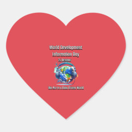 Pegatina En Forma De Corazón Día Mundial de la Información sobre el Desarrollo.