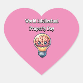 Pegatina En Forma De Corazón Día Mundial de la Propiedad Intelectual