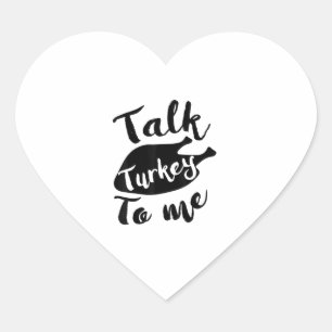 Pegatina En Forma De Corazón Diablos de Acción de Gracias, Turquía me dice 'Shi