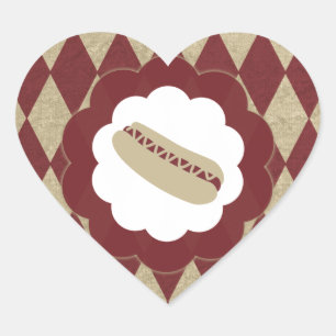 Pegatina En Forma De Corazón diamantes del perrito caliente