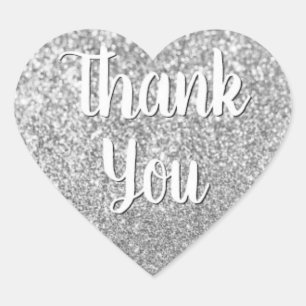 Pegatina En Forma De Corazón Diamantina plateada