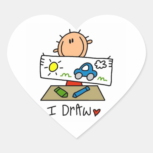 Pegatina En Forma De Corazón Dibujo (Anverso)