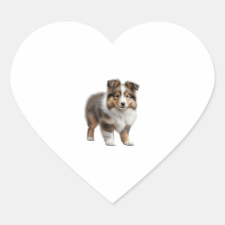 Pegatina En Forma De Corazón Dibujo a lápiz de color de un perro pastelero de S