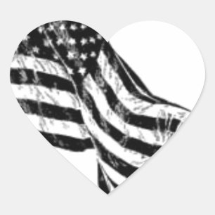 Pegatina En Forma De Corazón Dibujo de la bandera estadounidense