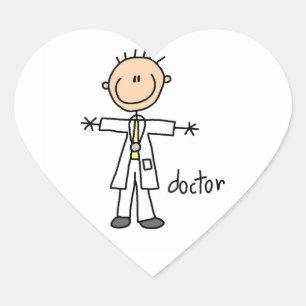Pegatina En Forma De Corazón Dibujo de médico