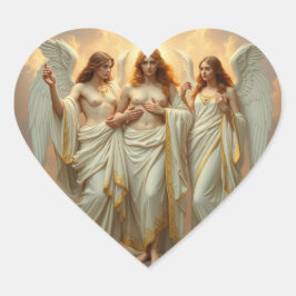 Pegatina En Forma De Corazón „Die drei heiligen Schutzengel“