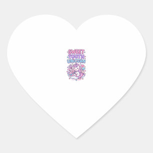 Pegatina En Forma De Corazón Diente Dulce Unicornio Unicornio Lindo Pastel Rega