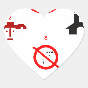 Pegatina En Forma De Corazón diez mandamientos modernos