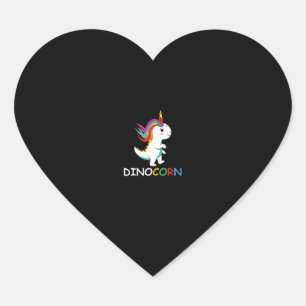 Pegatina En Forma De Corazón Dinosaurios de dinosaurios de unicornio de dinosau
