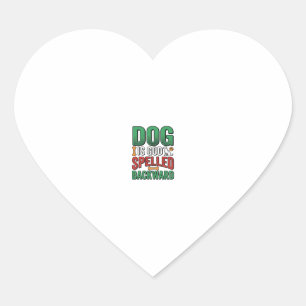 Pegatina En Forma De Corazón Dios es Perro deletreado al revés Diseño de amante