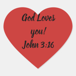 Pegatina En Forma De Corazón ¡Dios te ama!