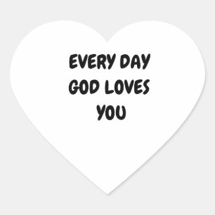 PEGATINA EN FORMA DE CORAZÓN DIOS TE AMA TODOS LOS DÍAS
