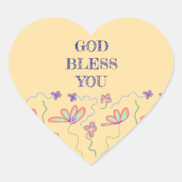 Pegatina En Forma De Corazón Dios te bendiga Christian Grey Floral