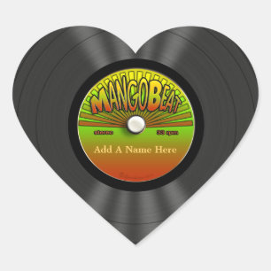Pegatina En Forma De Corazón Disco de vinilo personalizado del reggae del