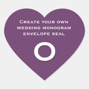 Pegatina En Forma De Corazón Diseñar tu Boda de color Personalizado Monograma V