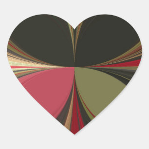 Pegatina En Forma De Corazón Diseño abstracto con líneas flotantes Imprimir art