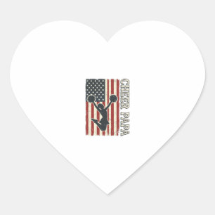 Pegatina En Forma De Corazón Diseño Antiguo Bandera EEUU Anima Papá_1