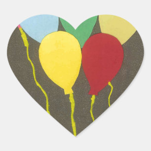 Pegatina En Forma De Corazón Diseño de arte gráfico de los globos de cumpleaños