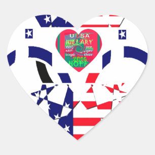 Pegatina En Forma De Corazón Diseño de bandera nacional Ar de EE. UU. Esperanza
