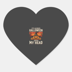 Pegatina En Forma De Corazón Diseño de bruja de calabaza de Halloween siempre_1