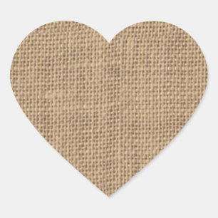 Pegatina En Forma De Corazón Diseño de Burlap Rústico