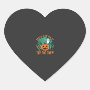 Pegatina En Forma De Corazón Diseño de calabaza fantasma de Halloween Boo Crew_