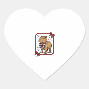 Pegatina En Forma De Corazón Diseño de camisa de corbata de lazo de capibara pa