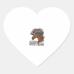 Pegatina En Forma De Corazón Diseño de camisa de sombrero floral de caballo Der