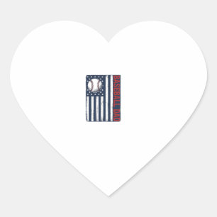 Pegatina En Forma De Corazón Diseño de camiseta con bandera de papá de béisbol