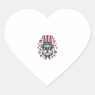 Pegatina En Forma De Corazón Diseño de camiseta con grabado vintage de bulldog 