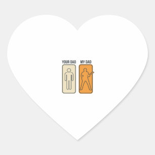 Pegatina En Forma De Corazón Diseño de camiseta con grabado vintage de papá de 