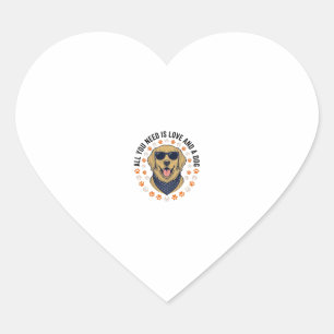 Pegatina En Forma De Corazón Diseño de camiseta con huella de pata de Retriever