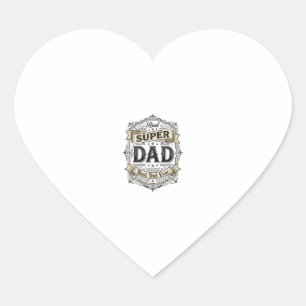 Pegatina En Forma De Corazón Diseño de camiseta con insignia de Super Papá Vint