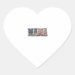 Pegatina En Forma De Corazón Diseño de camiseta con letra Vintage Patriotic Mam