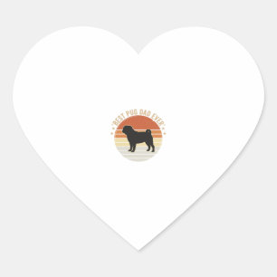 Pegatina En Forma De Corazón Diseño de camiseta de Amante de Perros Pug Mejor P