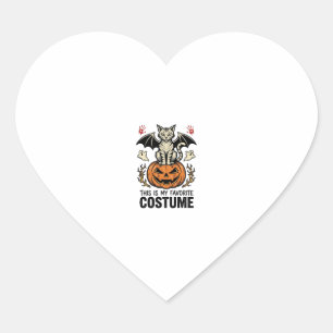 Pegatina En Forma De Corazón Diseño de camiseta de disfraz de gato de Halloween