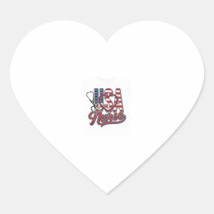 Pegatina En Forma De Corazón Diseño de camiseta de enfermera patriótica USA cor