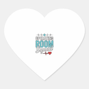 Pegatina En Forma De Corazón Diseño de camiseta de enfermera quirúrgica del equ