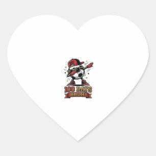 Pegatina En Forma De Corazón Diseño de camiseta de fútbol Dabbing de 100 días B