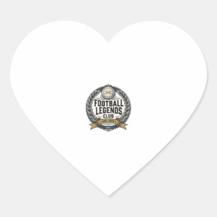 Pegatina En Forma De Corazón Diseño de camiseta de fútbol vintage del club Foot