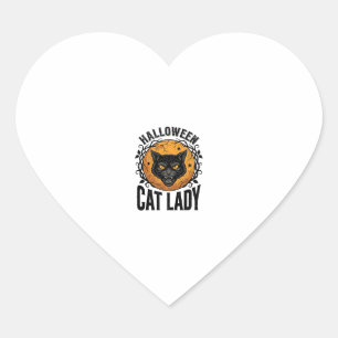 Pegatina En Forma De Corazón Diseño de camiseta de gato negro vintage de la dam