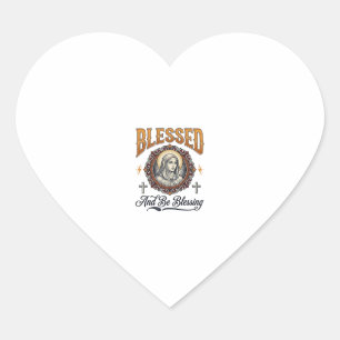 Pegatina En Forma De Corazón Diseño de camiseta de grabado vintage cristiano be