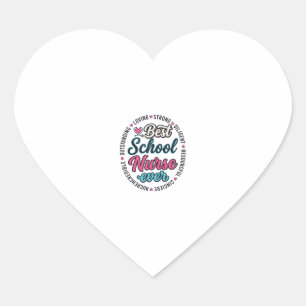 Pegatina En Forma De Corazón Diseño de camiseta de grabado vintage de enfermera