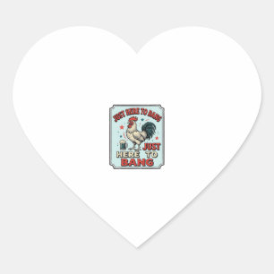 Pegatina En Forma De Corazón Diseño de camiseta de grabado vintage de gallo div