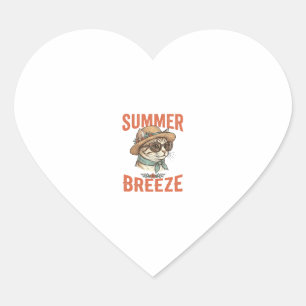 Pegatina En Forma De Corazón Diseño de camiseta de grabado vintage de gato de b