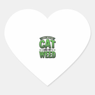 Pegatina En Forma De Corazón Diseño de camiseta de grabado vintage de gato y hi