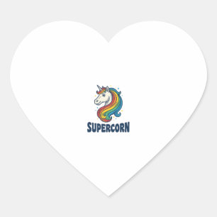 Pegatina En Forma De Corazón Diseño de camiseta de grabado vintage de Supercorn