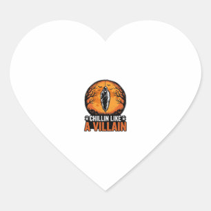 Pegatina En Forma De Corazón Diseño de camiseta de grabado vintage de villano d